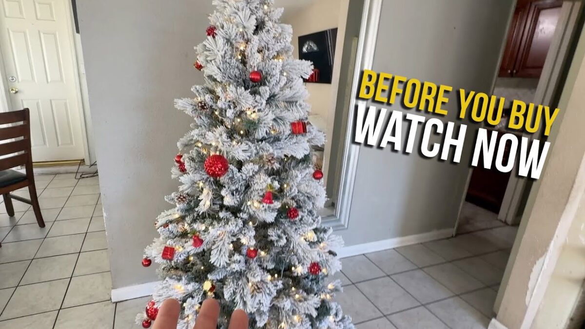 Angexi 6 ft prelit snow flocked Christmas tree review