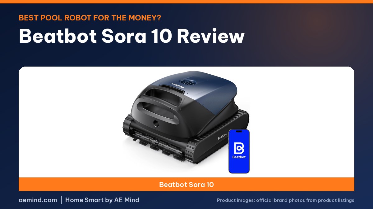 Beatbot Sora 10 Review: official product photo on a navy and orange background