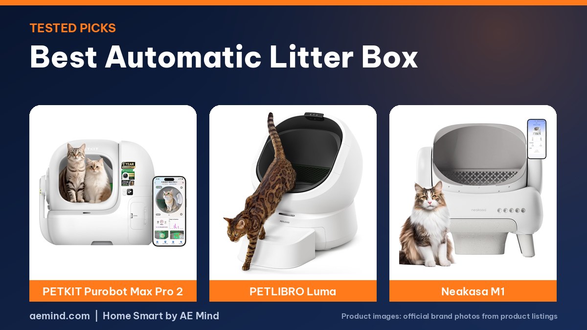 Best automatic litter box 2026: PETKIT Purobot Max Pro 2, PETLIBRO Luma and Neakasa M1