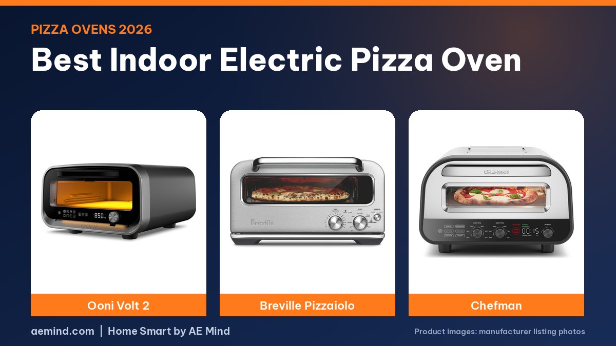 Ooni Volt 2, Breville Pizzaiolo and Chefman indoor electric pizza ovens
