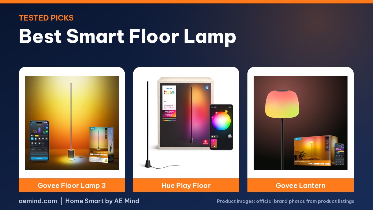 Best smart floor lamp: Govee and Philips Hue official product photos