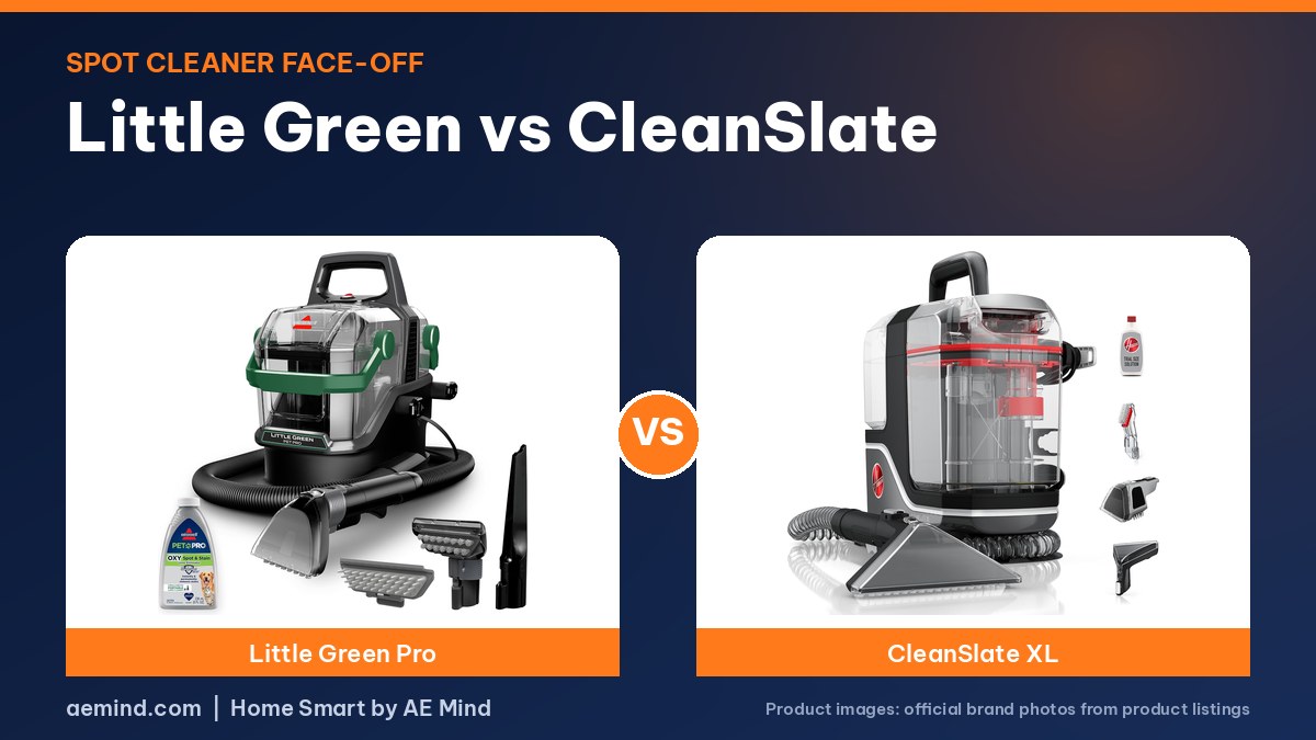 Bissell Little Green Pro vs Hoover CleanSlate XL official product photos