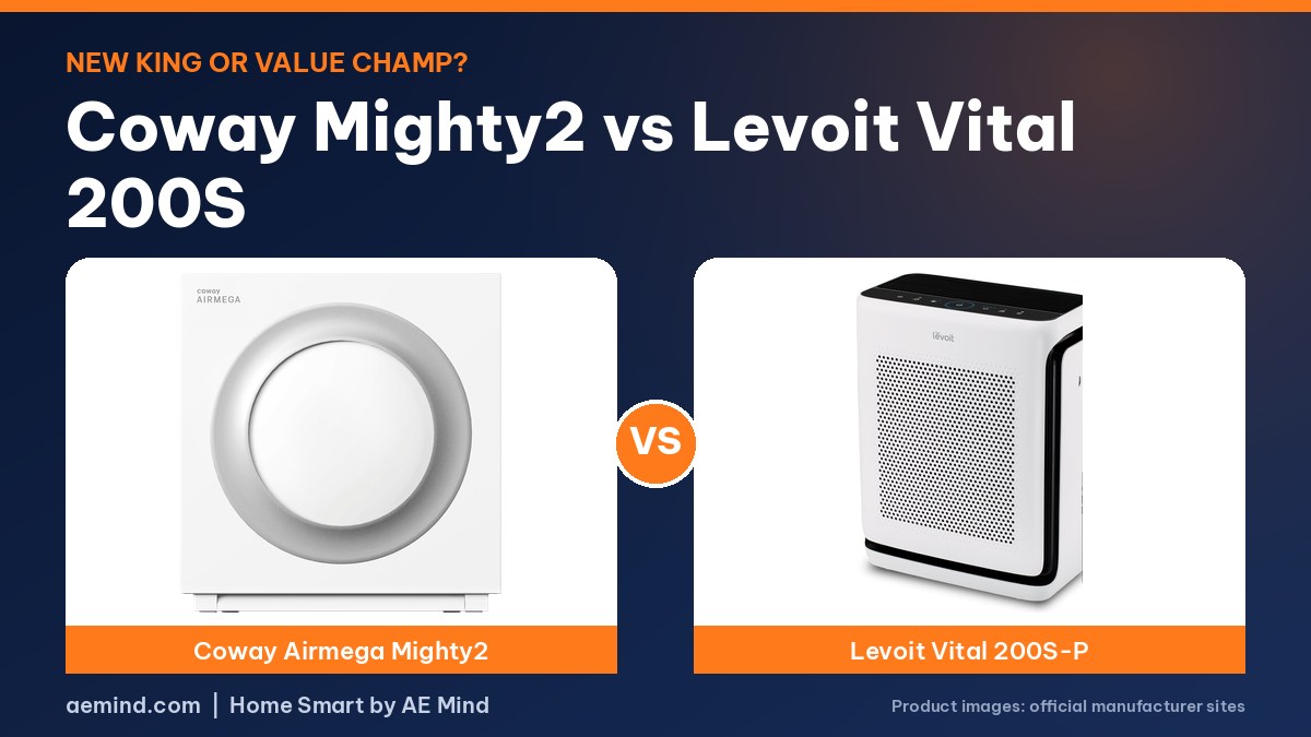 Coway Mighty2 vs Levoit Vital 200S air purifier comparison featured image