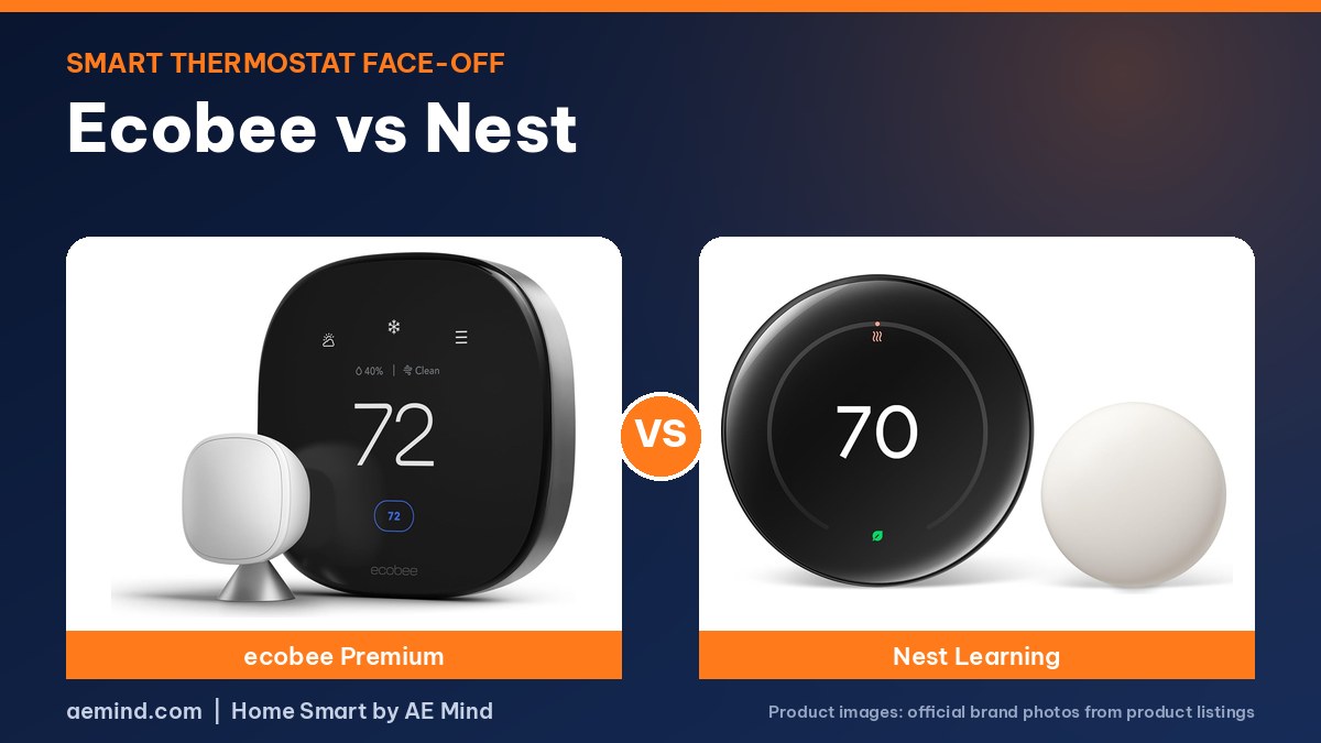 ecobee Premium vs Nest Learning Thermostat official product photos