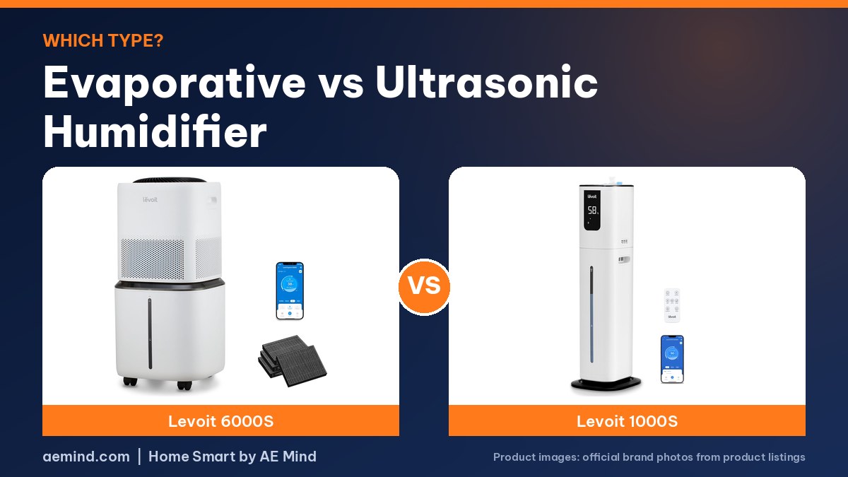 Evaporative vs ultrasonic humidifier: Levoit official product photos