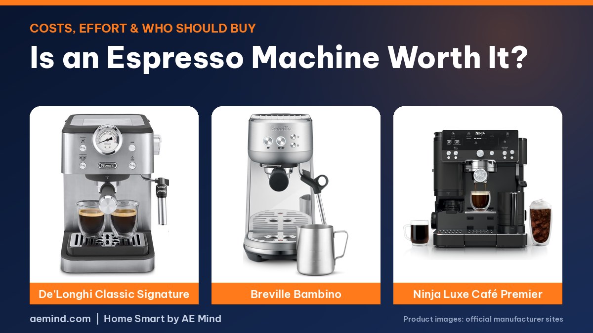 Is an espresso machine worth it: DeLonghi, Breville Bambino and Ninja espresso machines