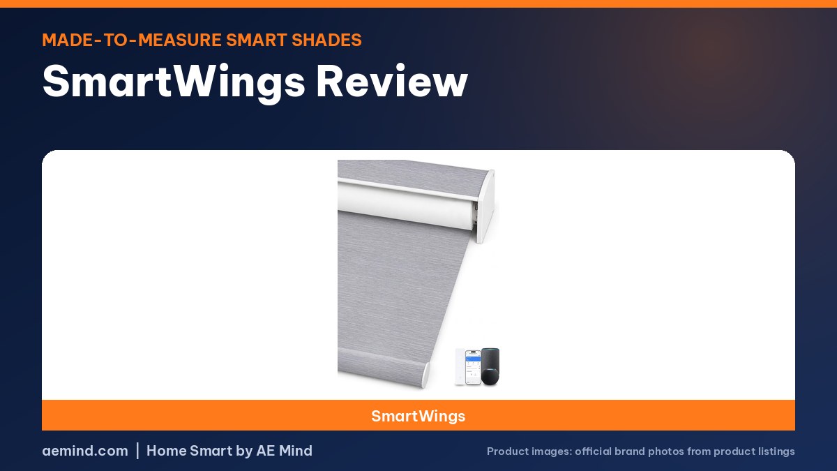 SmartWings Review: official product photo on a navy and orange background
